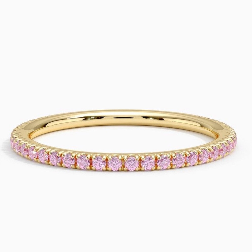 14kt 2mm .60 pink sapphire ring